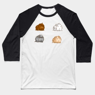 Long Haired Guinea Pigs Set of 4 Baseball T-Shirt